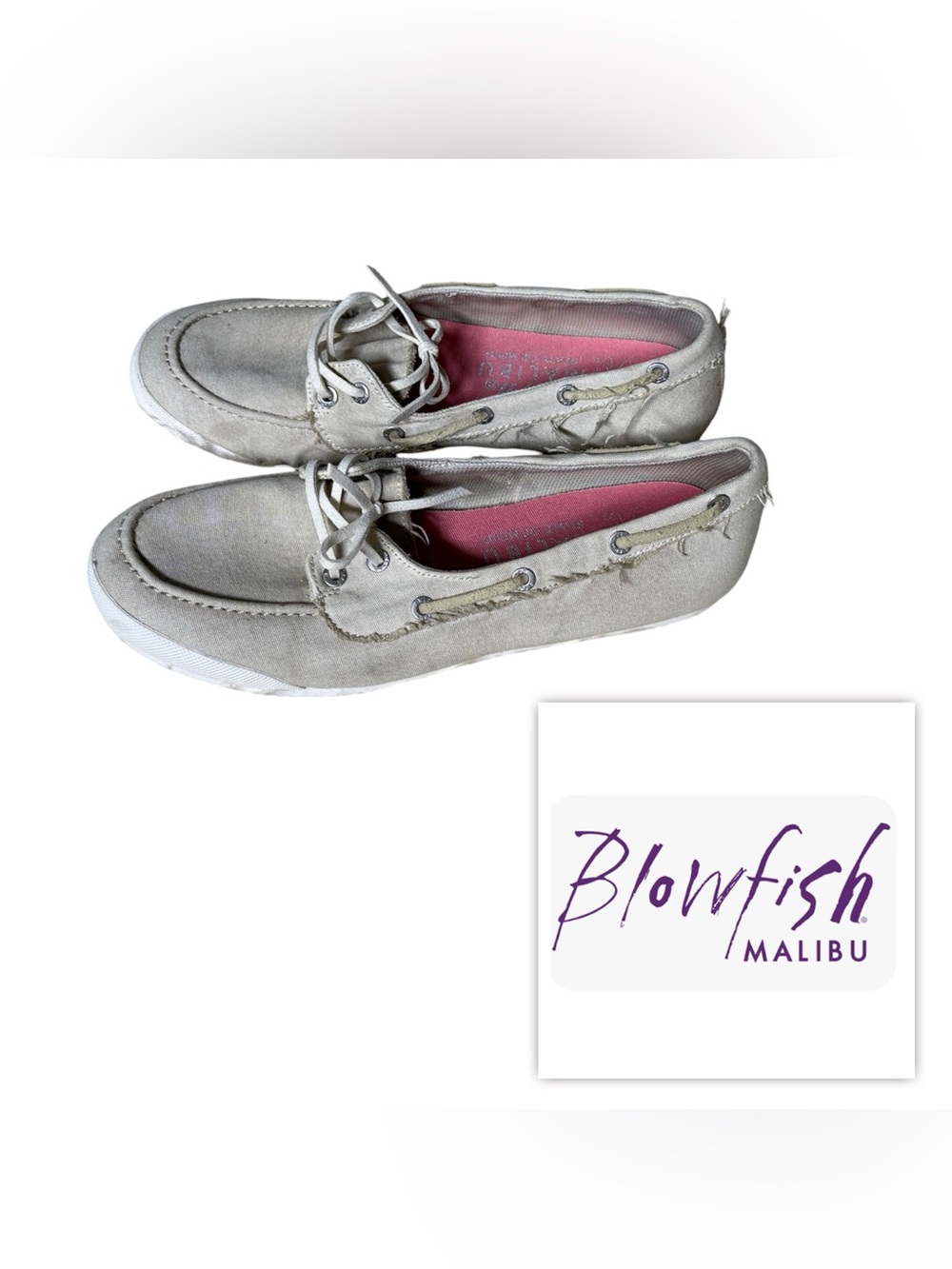 NEW Blowfish Women 7 Beige Canvas Moccasins Slip On loafers sneakers flats shoes